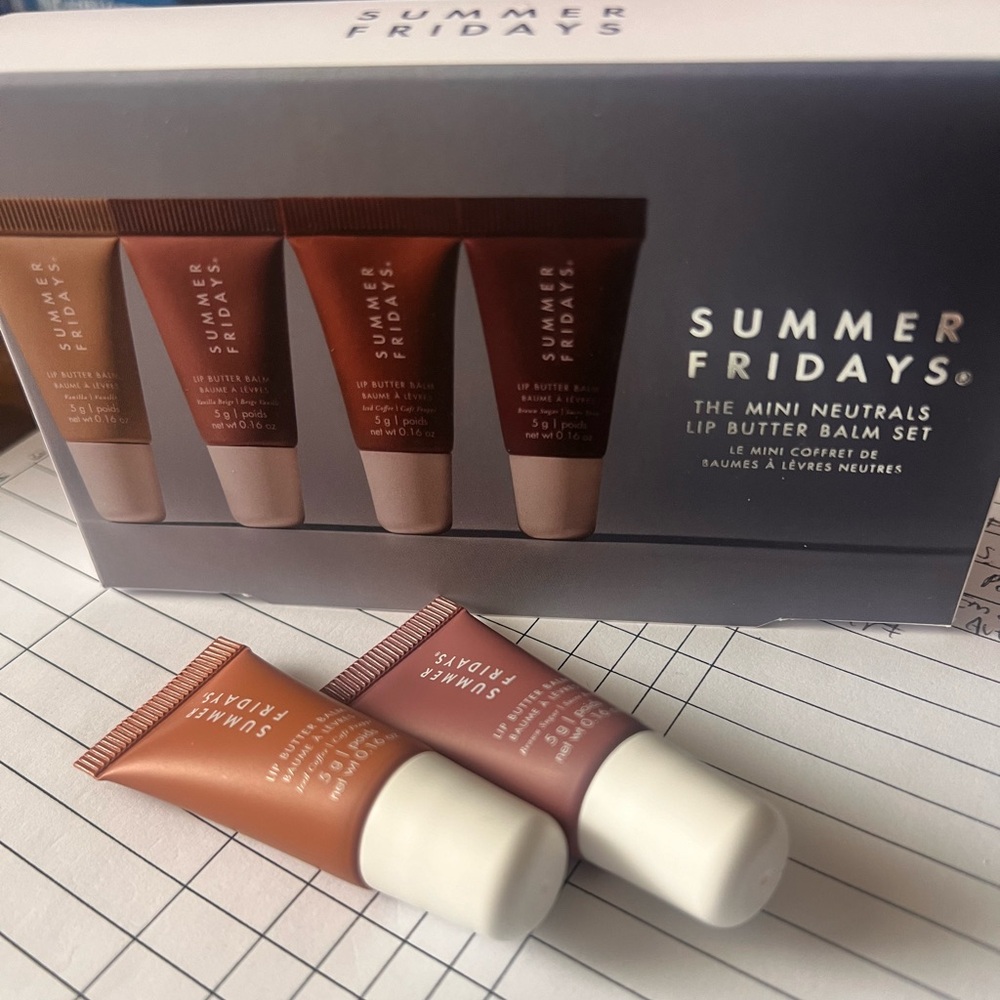 SUMMER FRIDAYS 2/4 MINI LIP BUTTER BALMS ICED COFFEE/BROWN SUGAR